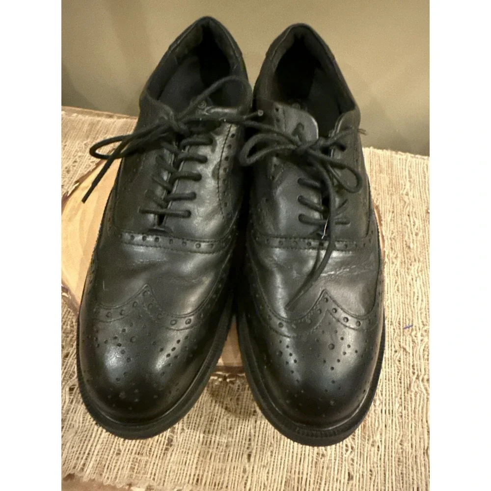 Rockport‎ Men's Dressports Steel Toe Wing Tip Oxford RK6741 Black Leather 10.5